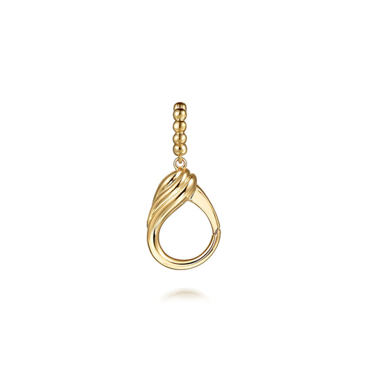 14K Yellow Plain Gold Bujukan Lock Charms