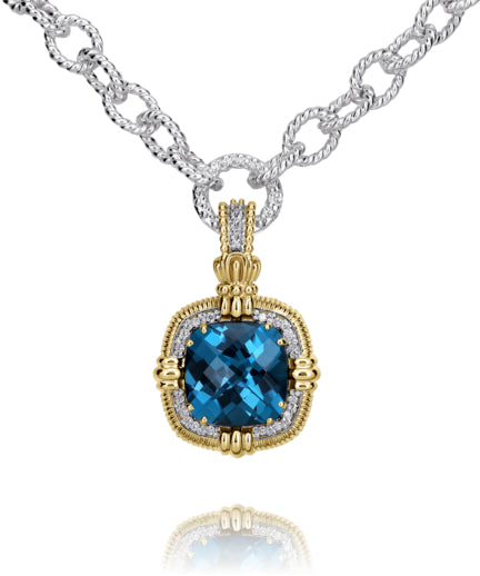 Vahan 14k Gold & Sterling Silver London Blue Topaz Pendant