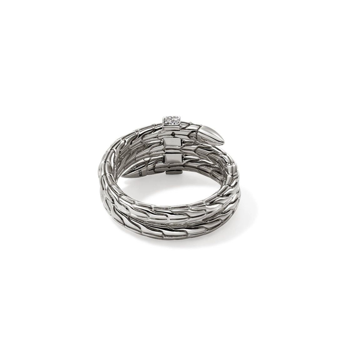 Spear Ring, Silver, Diamonds, Wide