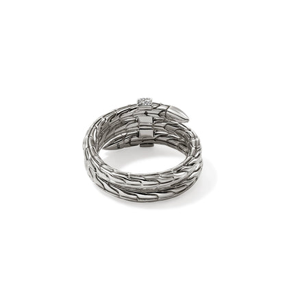 Spear Ring, Silver, Diamonds, Wide