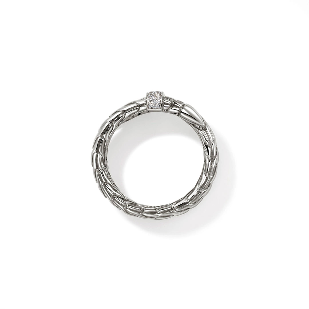 Spear Ring, Silver, Diamonds, Wide