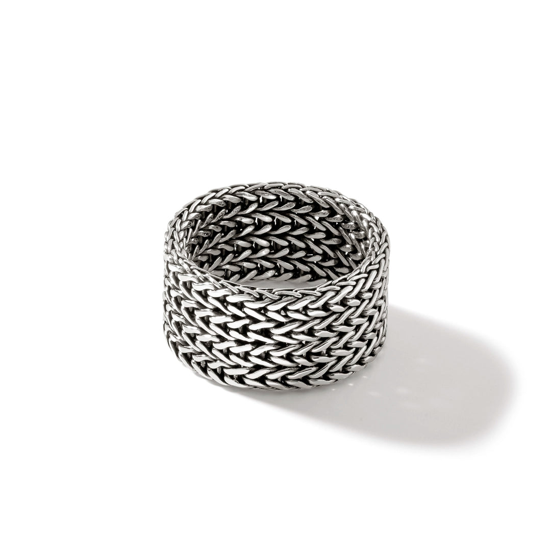 Rata Chain Band Ring, Sterling Silver, Wide