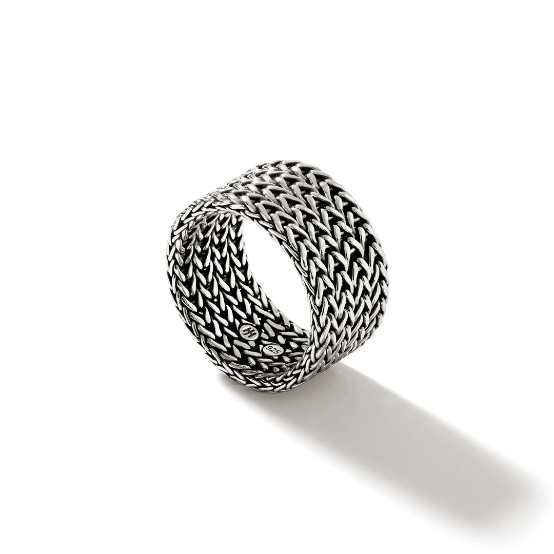 Rata Chain Band Ring, Sterling Silver, Wide