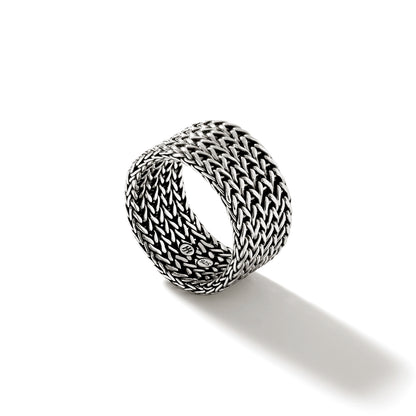 Rata Chain Band Ring, Sterling Silver, Wide