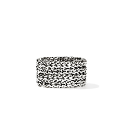 Rata Chain Band Ring, Sterling Silver, Wide