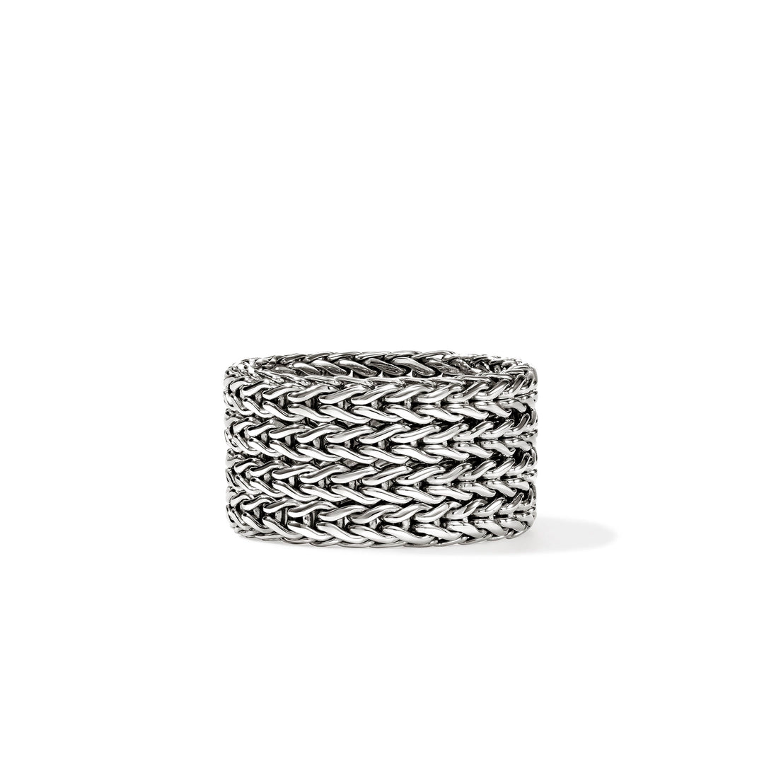 Rata Chain Band Ring, Sterling Silver, Wide