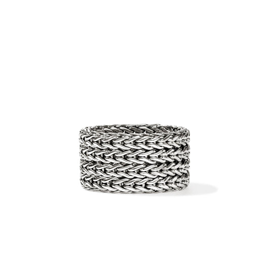 Rata Chain Band Ring, Sterling Silver, Wide