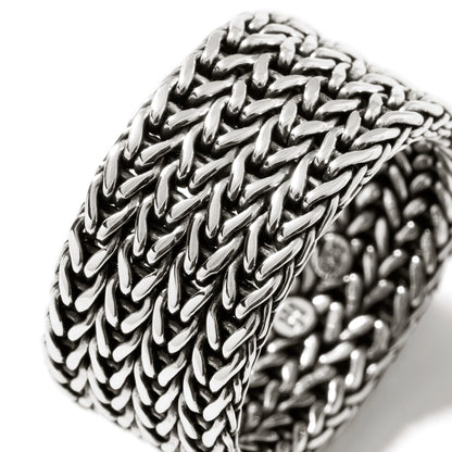 Rata Chain Band Ring, Sterling Silver, Wide