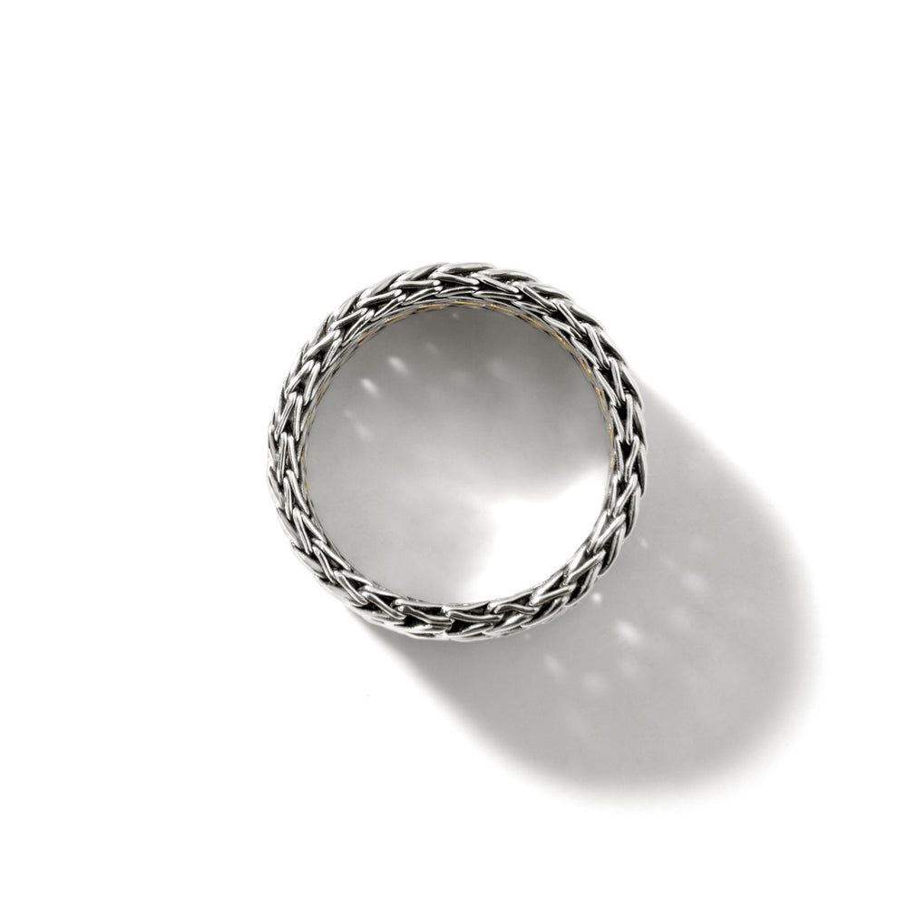 Rata Chain Ring, Silver, Gold, Wide