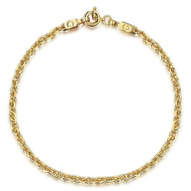 14K Yellow Gold Plain Gold Chain With G Lock