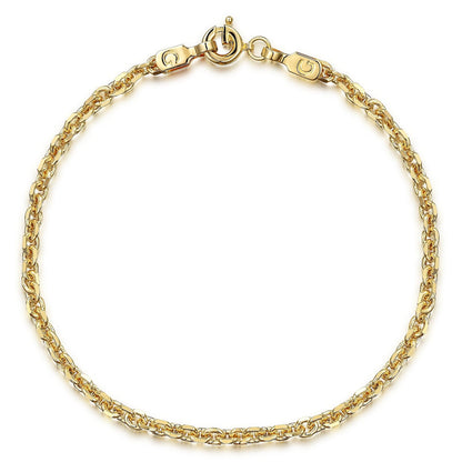 14K Yellow Gold Plain Gold Chain With G Lock