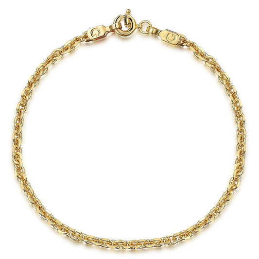 14K Yellow Gold Plain Gold Chain With G Lock