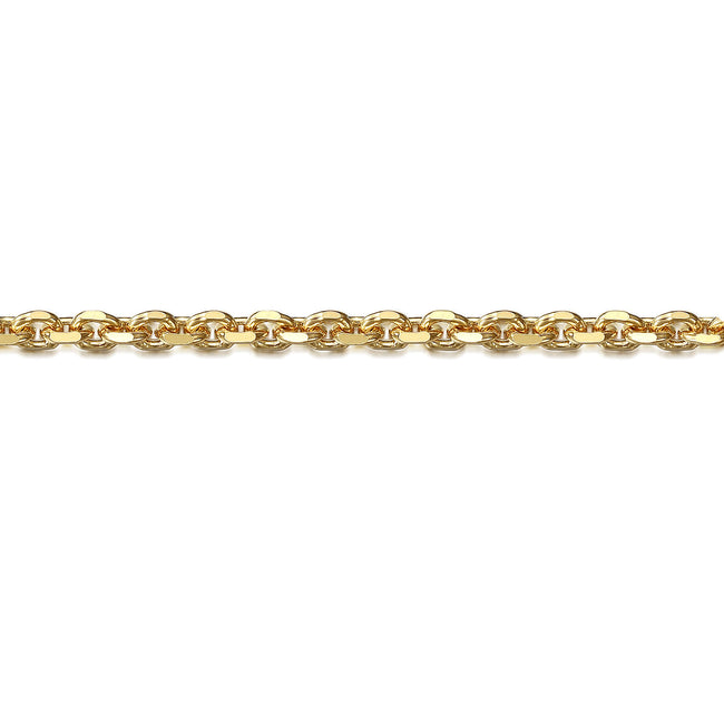 14K Yellow Gold Plain Gold Chain With G Lock