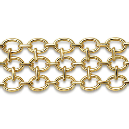 14K Yellow Gold Hollow Link Chain Bracelet
