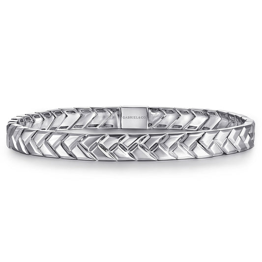 925 Sterling Silver 7mm Width Herringbone Mens Bracelet