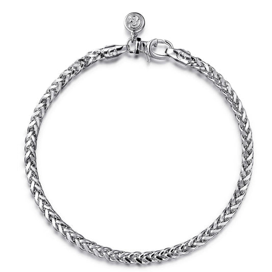 925 Sterling Silver Men's Wheat Chain Bracelet