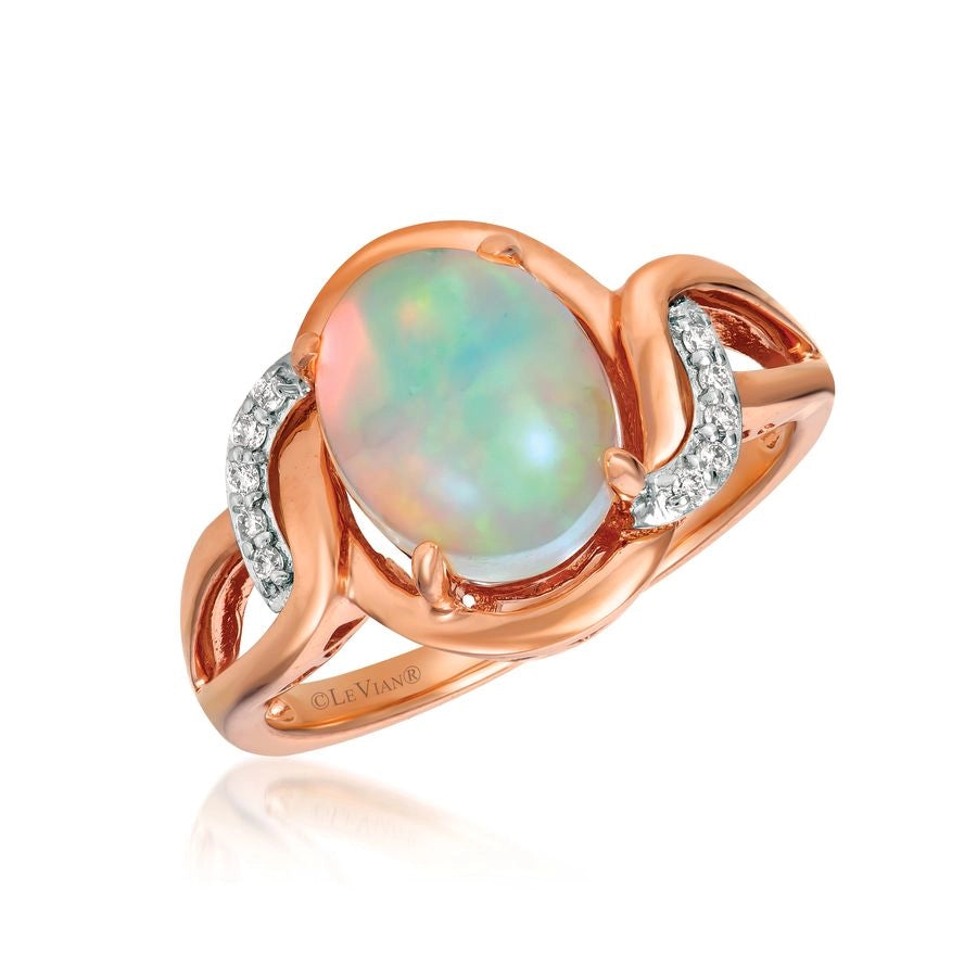Le Vian® Ring featuring 1 1/5 cts. Neopolitan Opal™, 1/20 cts. Vanilla Diamonds® set in 14K Two Tone Gold