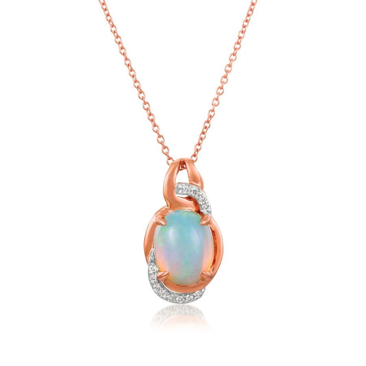 Le Vian® Pendant featuring 1 1/5 cts. Neopolitan Opal™, 1/15 cts. Vanilla Diamonds® set in 14K Two Tone Gold