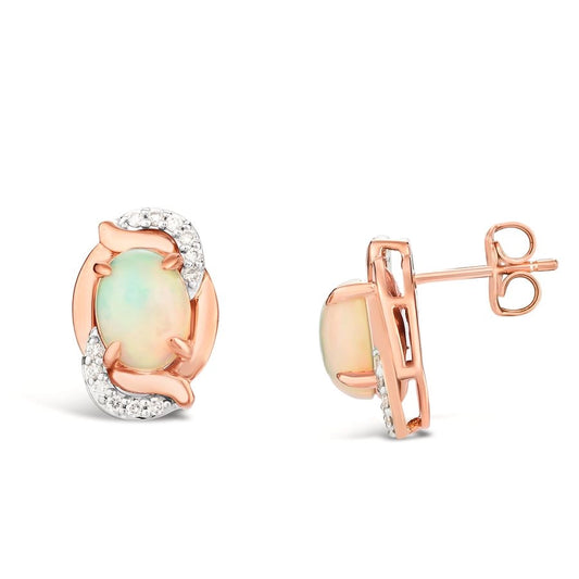 Le Vian® Earrings featuring 1 1/5 cts. Neopolitan Opal™, 1/8 cts. Vanilla Diamonds® set in 14K Two Tone Gold