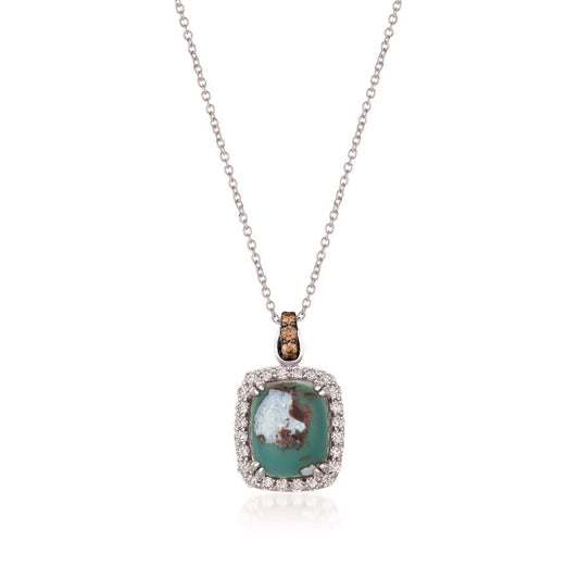 Le Vian® Pendant featuring 6 cts. Peacock Aquaprase™, 1/15 cts. Chocolate Diamonds®, 1/2 cts. Nude Diamonds™ set in 14K Vanilla Gold®