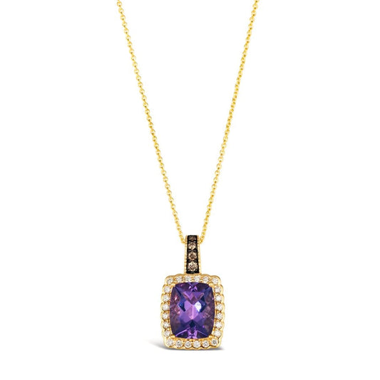 Le Vian Chocolatier® Pendant featuring 2 3/8 cts. Grape Amethyst™, 1/20 cts. Chocolate Diamonds®, 1/5 cts. Vanilla Diamonds® set in 14K Honey Gold™