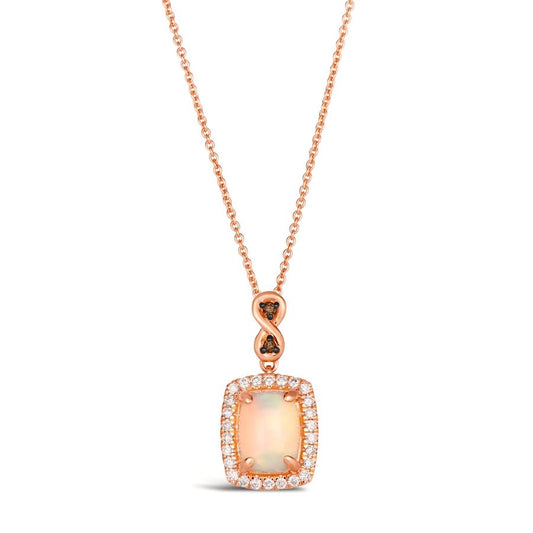 Le Vian Chocolatier® Pendant featuring 5/8 cts. Neopolitan Opal™, Chocolate Diamonds®, 1/6 cts. Vanilla Diamonds® set in 14K Strawberry Gold®