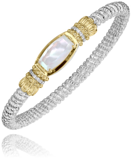 Vahan 14k Gold & Sterling Silver Mother of Pearl Bracelet