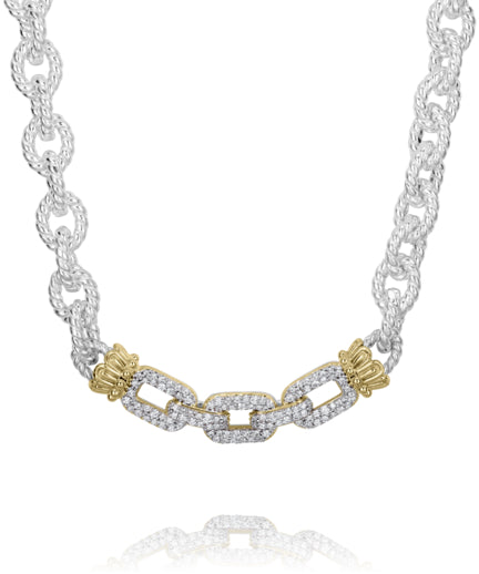 Vahan 14k Gold & Sterling Silver Diamond Necklace