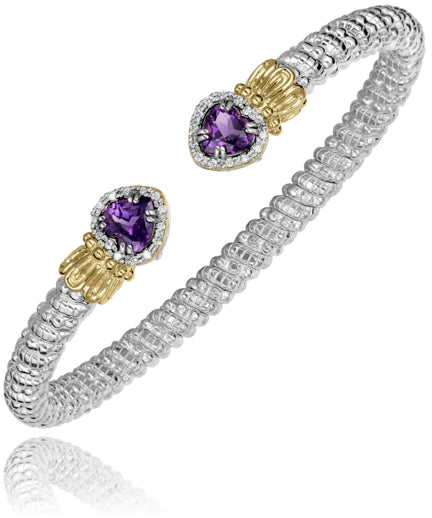 Vahan 14k Gold & Sterling Silver Amethyst Bracelet