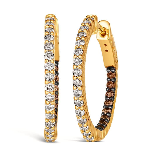 Le Vian® Earrings featuring 1/3 cts. Chocolate Diamonds®, 5/8 cts. Nude Diamonds™ set in 14K Honey Gold™