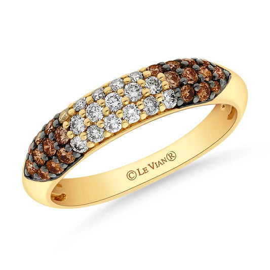 Le Vian® Ring featuring 1/5 cts. Nude Diamonds™, 1/8 cts. Vanilla Diamonds®, 1/3 cts. Chocolate Diamonds® set in 14K Honey Gold™
