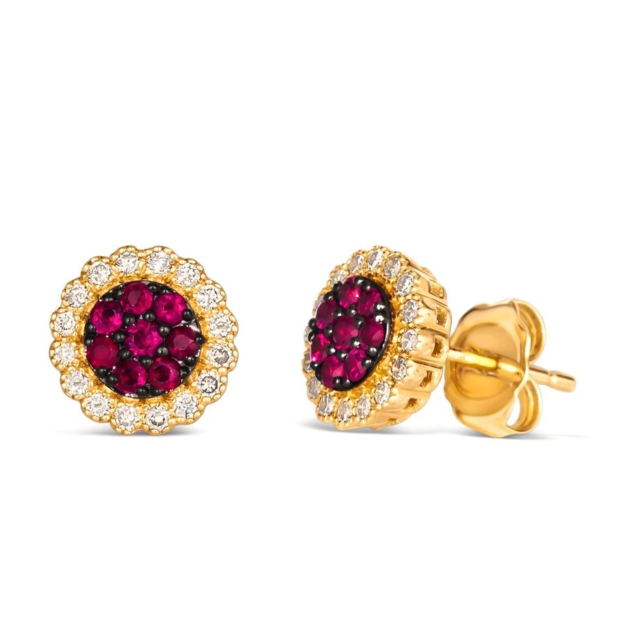 Ruby Stiles Le Vian® Earrings featuring 1/4 cts. Passion Ruby™, 1/4 cts. Nude Diam ...