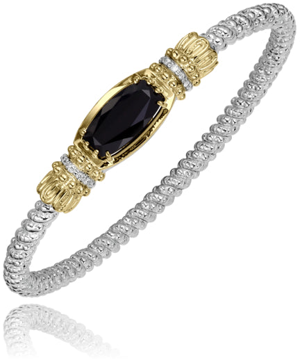 Vahan 14k Gold & Sterling Silver Black Onyx Bracelet