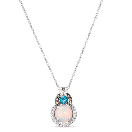 Le Vian Chocolatier® Pendant featuring 3/4 cts. Neopolitan Opal™, 1/6 cts. Deep Sea Blue Topaz™, 1/20 cts. Chocolate Diamonds®, 1/10 cts. Vanilla Diamonds® set in 14K Vanilla Gold®