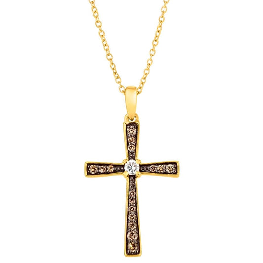 Le Vian Chocolatier® Pendant featuring 1/20 cts. Vanilla Diamonds®, 1/6 cts. Chocolate Diamonds® set in 14K Honey Gold™