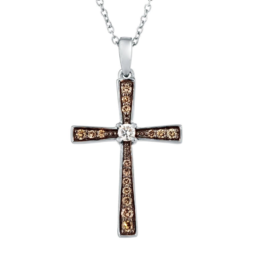 Le Vian Chocolatier® Pendant featuring 1/20 cts. Vanilla Diamonds®, 1/6 cts. Chocolate Diamonds® set in 14K Vanilla Gold®