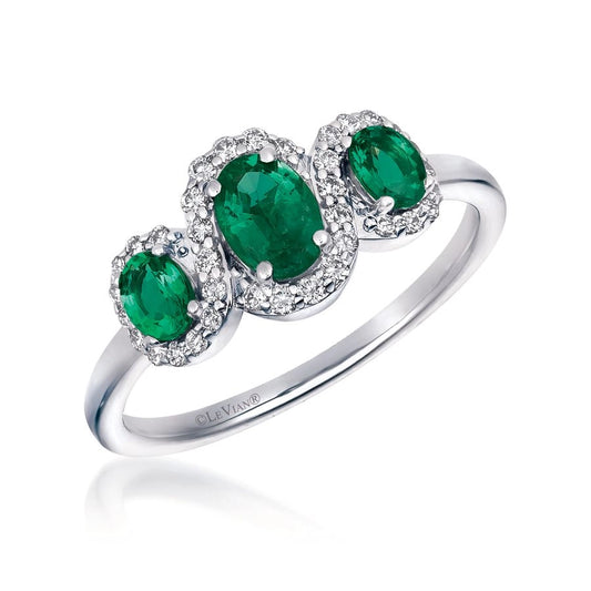 Le Vian® Ring featuring 5/8 cts. Costa Smeralda Emeralds™, 1/5 cts. Vanilla Diamonds® set in 14K Vanilla Gold®