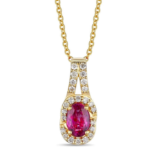 Le Vian® Pendant featuring 1/2 cts. Passion Ruby™, 1/8 cts. Vanilla Diamonds® set in 14K Honey Gold™