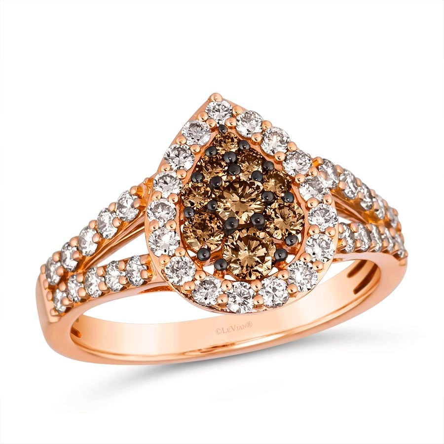 Le Vian® Ring featuring 3/8 cts. Chocolate Diamonds®, 3/4 cts. Nude Diamonds™ set in 14K Strawberry Gold®