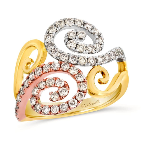 Le Vian® Ring featuring 1 cts. Nude Diamonds™ set in 14K Tri Color Gold