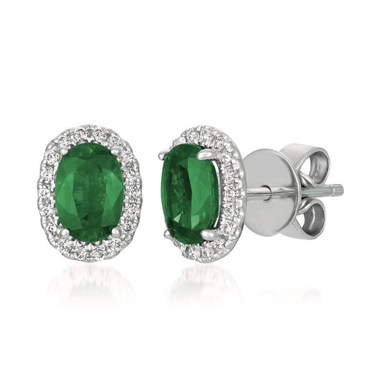 Le Vian® Earrings featuring 3/4 cts. Costa Smeralda Emeralds™, 1/8 cts. Vanilla Diamonds® set in 14K Vanilla Gold®