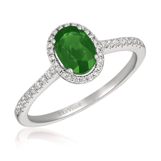Le Vian® Ring featuring 5/8 cts. Costa Smeralda Emeralds™, 1/6 cts. Vanilla Diamonds® set in 14K Vanilla Gold®
