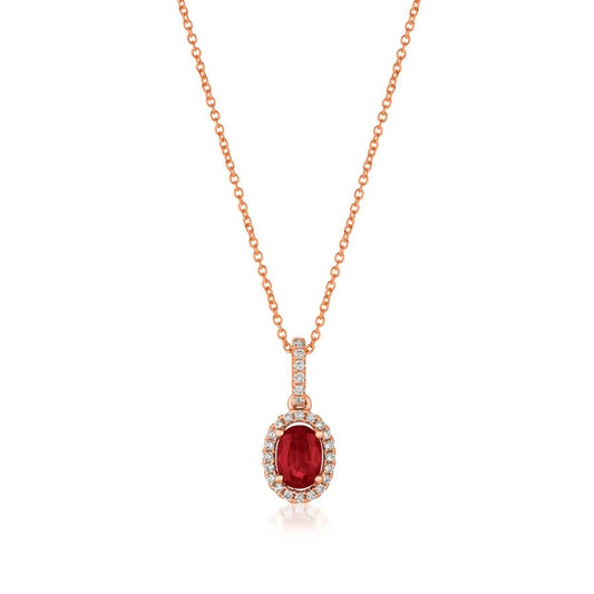 Le Vian® Pendant featuring 3/8 cts. Passion Ruby™, 1/10 cts. Vanilla Diamonds® set in 14K Strawberry Gold®