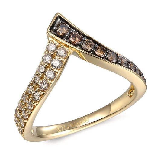 Le Vian® Ring featuring 1/3 cts. Chocolate Diamonds®, 3/8 cts. Nude Diamonds™ set in 14K Honey Gold™