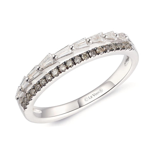 Le Vian Chocolatier® Ring featuring 1/6 cts. Vanilla Diamonds®, 1/8 cts. Chocolate Diamonds® set in 14K Vanilla Gold®