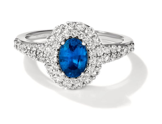 Le Vian Couture® Ring featuring 3/4 cts. Cornflower Sapphire™, 3/4 cts. Vanilla Diamonds® set in P95