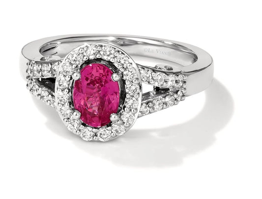 Le Vian Couture® Ring featuring 3/4 cts. Passion Ruby™, 3/8 cts. Vanilla Diamonds® set in P95