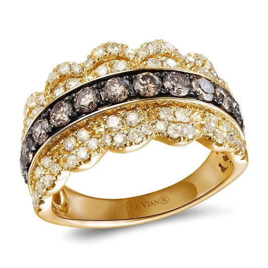 Le Vian® Ring featuring 7/8 cts. Chocolate Diamonds®, 3/4 cts. Nude Diamonds™ set in 14K Honey Gold™