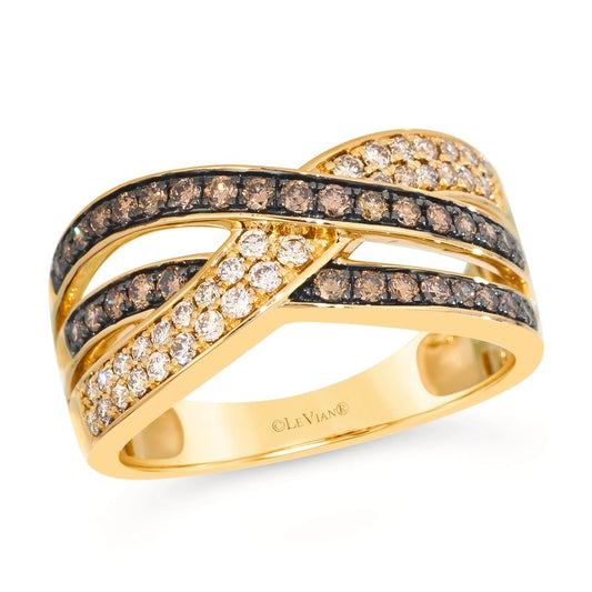 Le Vian® Ring featuring 1/4 cts. Nude Diamonds™, 3/8 cts. Chocolate Diamonds® set in 14K Honey Gold™