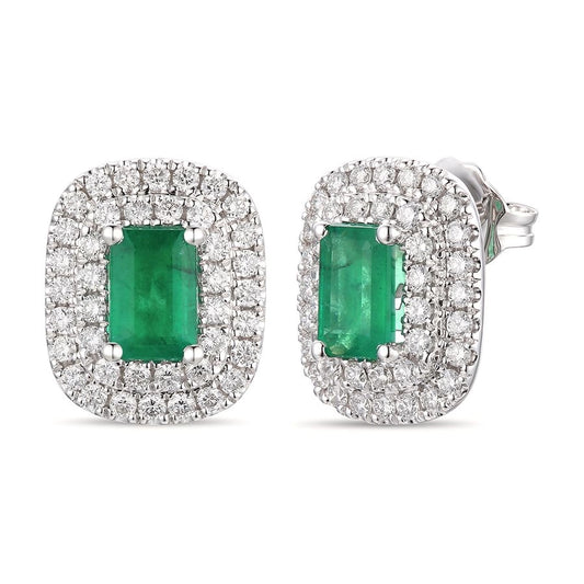 Le Vian® Earrings featuring 3/4 cts. Costa Smeralda Emeralds™, 1/2 cts. Vanilla Diamonds® set in 14K Vanilla Gold®
